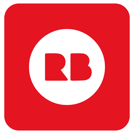 Logo Redbubble, una RB en cuadrado rojo